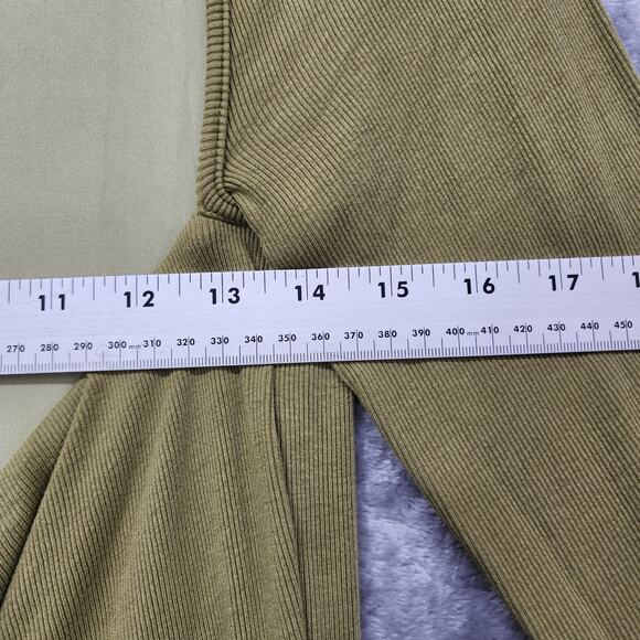 Princess Polly Dress Womens US 12 Green Long Bell Sleeve Square Neck Ribbed Knit - Picture 7 of 9